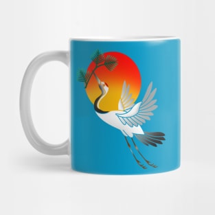 Japanese crane and sun Mug